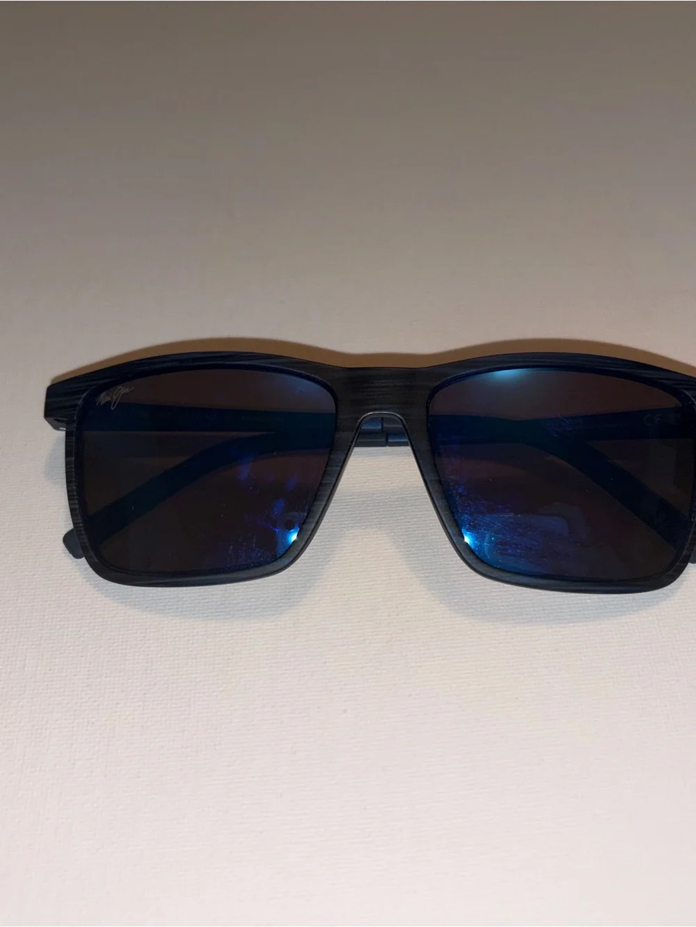 Maui Jim Men's Matte Black Frame Sunglasses with Blue Mirror Lenses